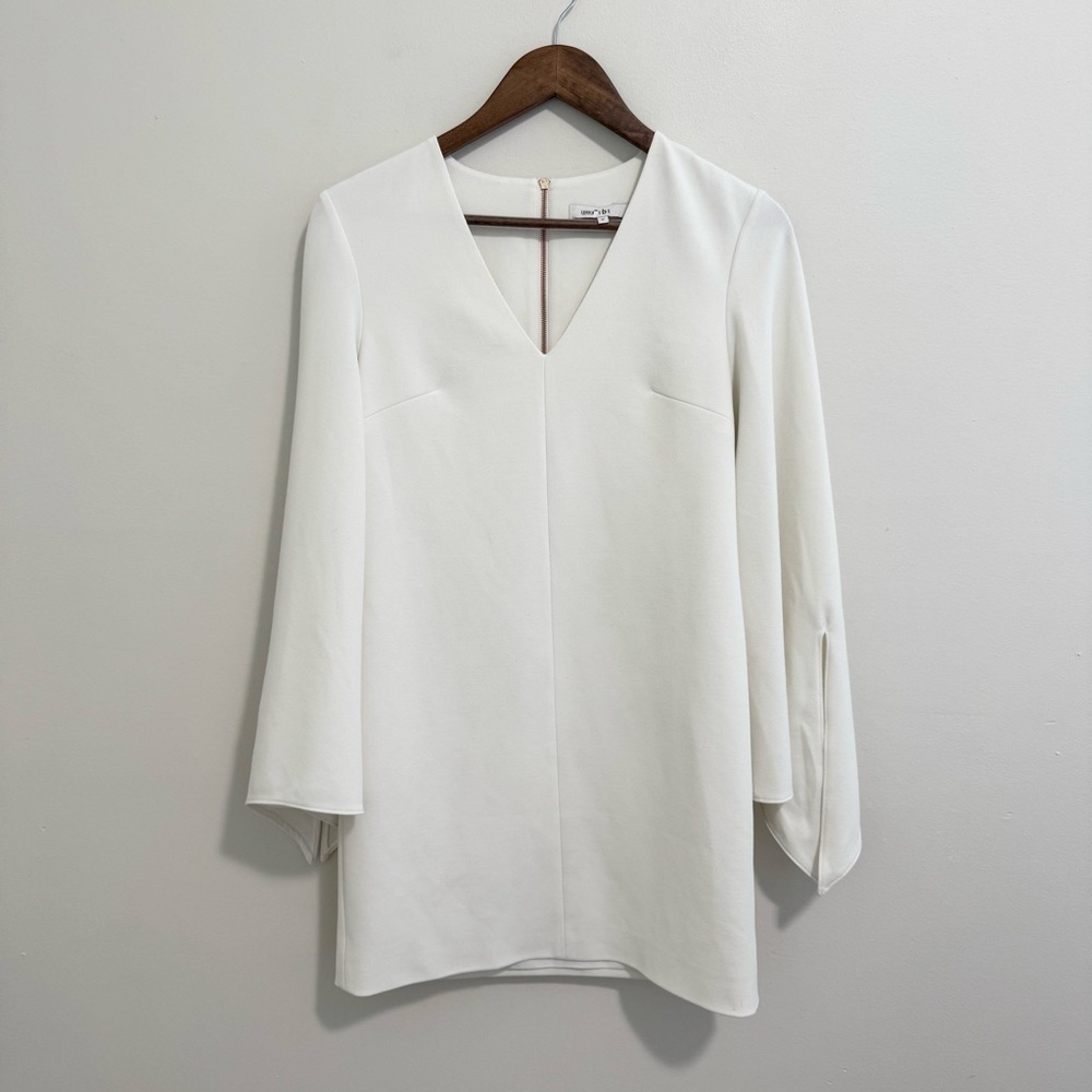 Tibi White V-Neck Mini Dress